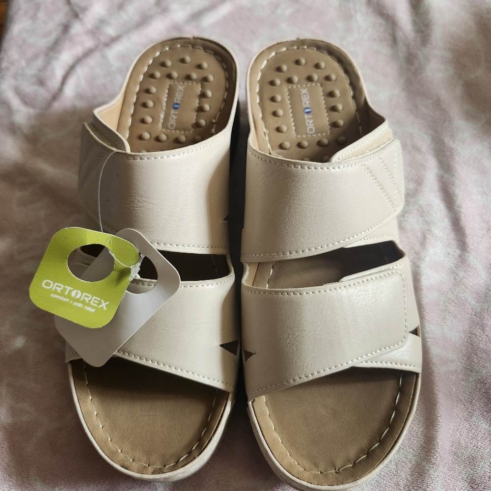 Women's Ortorex Cream  Slide Sandals